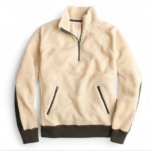 MSRP $138 J. Crew NY The Sporting Life Grizzly Zip Fleece Sherpa Pullover Size L